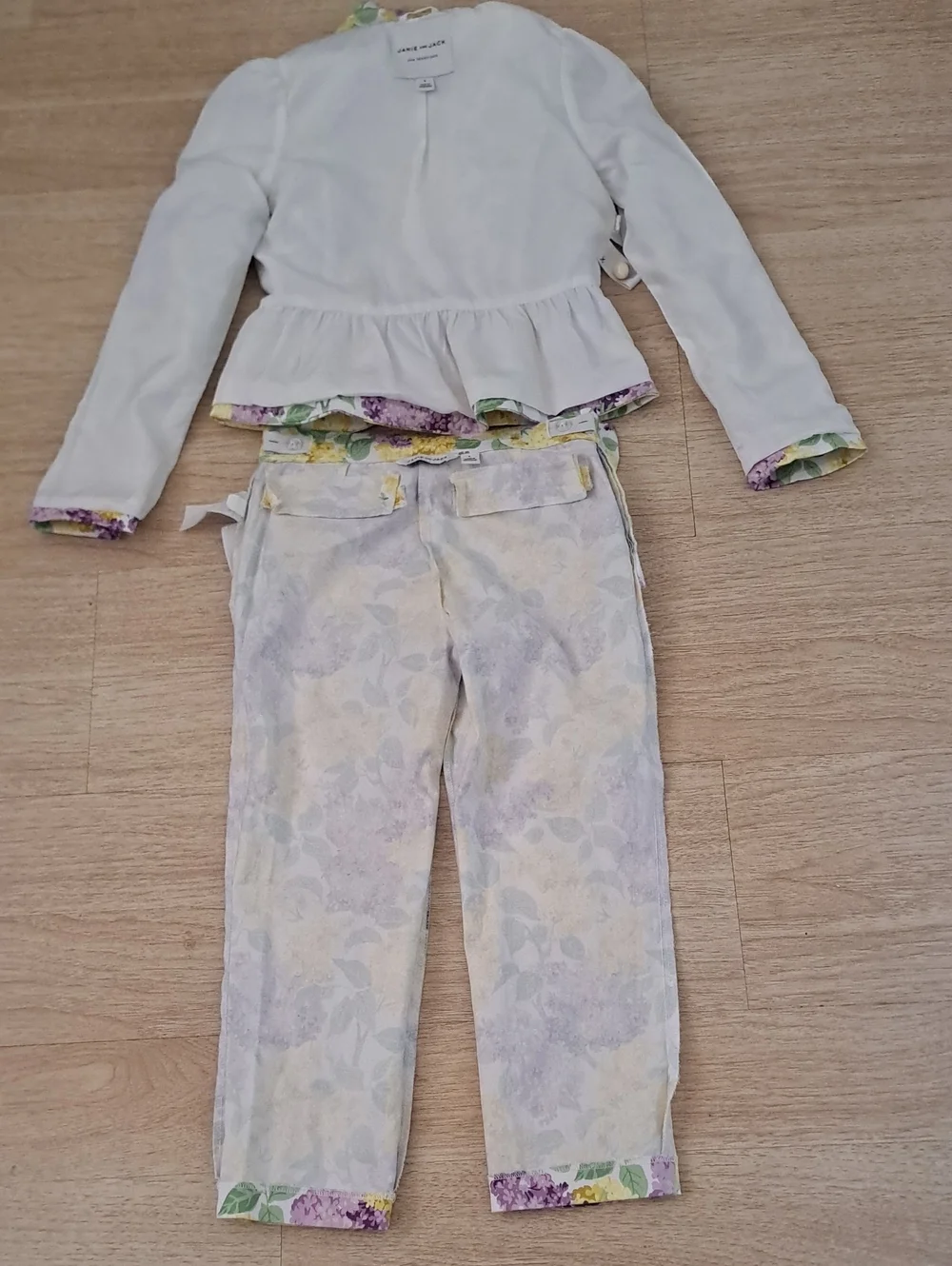 Janie and Jack Yellow, Lavender & Green Floral Jacket Set